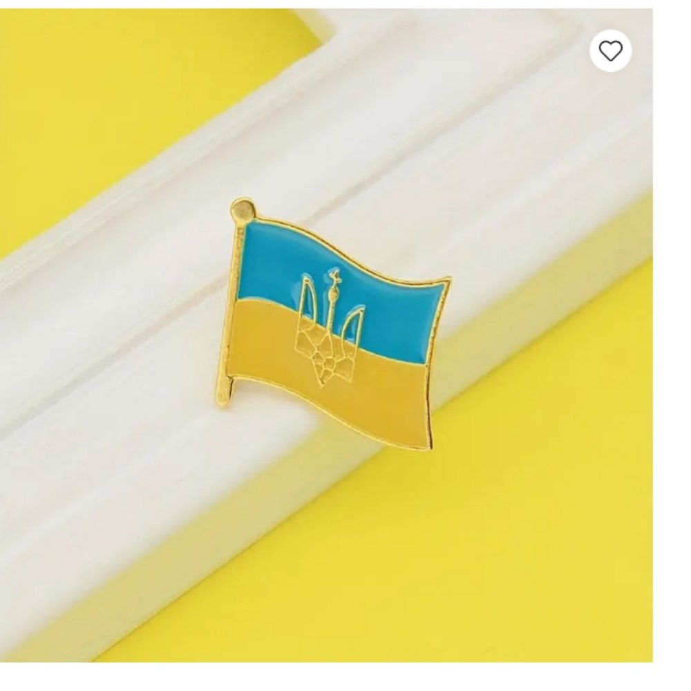1pc Ukraine Flag Brooch/Pin - New in plastic